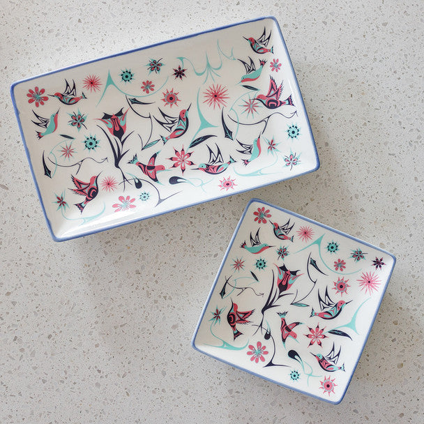 Hummingbirds Appetizer Plates by Nicole La Rock, Coast Salish