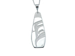 Silver Pewter Drop Indigenous Pendant w/ Sterling Silver Chain by Corrine Hunt