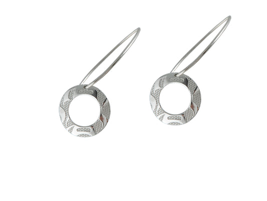 Silver Pewter Equilibrium Indigenous Earrings Grande by Corrine Hunt