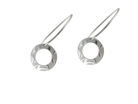 Silver Pewter Equilibrium Indigenous Earrings Grande by Corrine Hunt