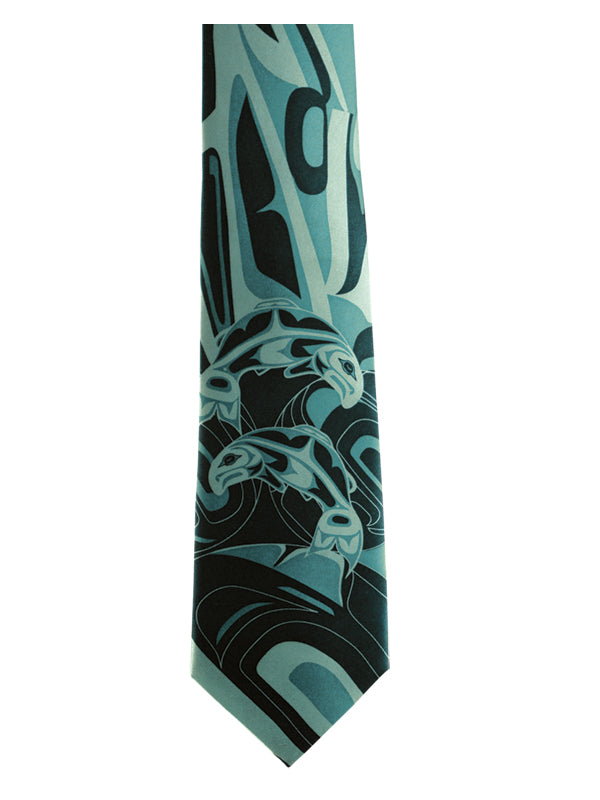 Anthony Joseph Indigenous Silk Tie Salmon