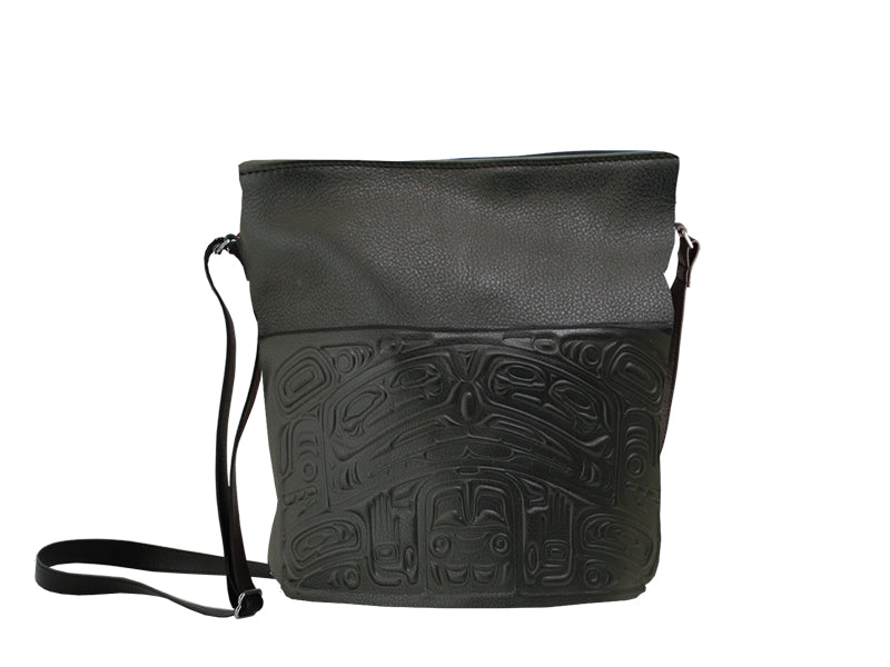 Embossed Leather Indigenous Purse w/Pocket Bear Box