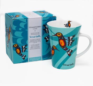 Hummingbird Porcelain Mug by Francis Dick, Kwakwaka'wakw