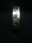Orca and Baby Hand Carved 1/2" Sterling Silver Indigenous Bangle