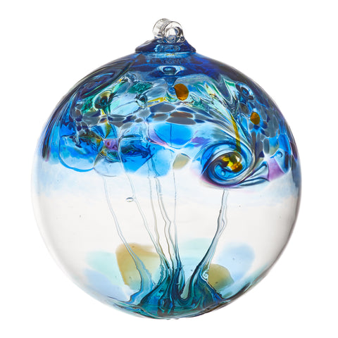 Handmade Blown Glass Ornament: Water