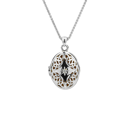KEITH JACK TRINITY DIAMOND CELTIC LOCKET