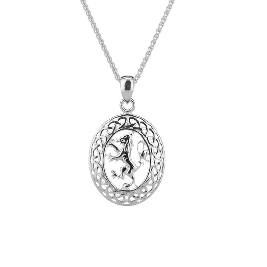 KEITH JACK SCOTTISH LION RAMPANT CELTIC PENDANT OVAL